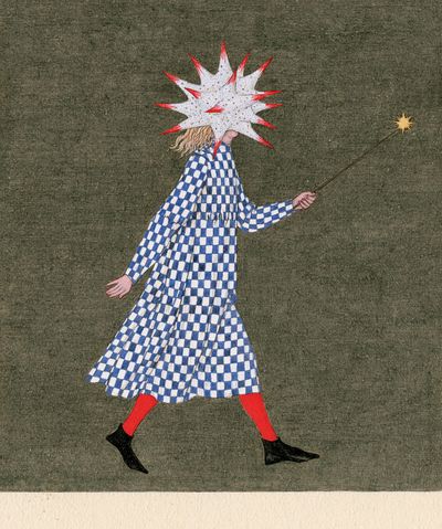 Surreal Starburst Figure Illustration Poster. poster
