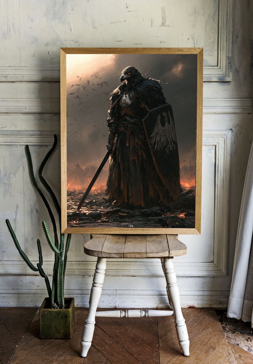 Warrior Eagle Fantasy Poster. — room view 1