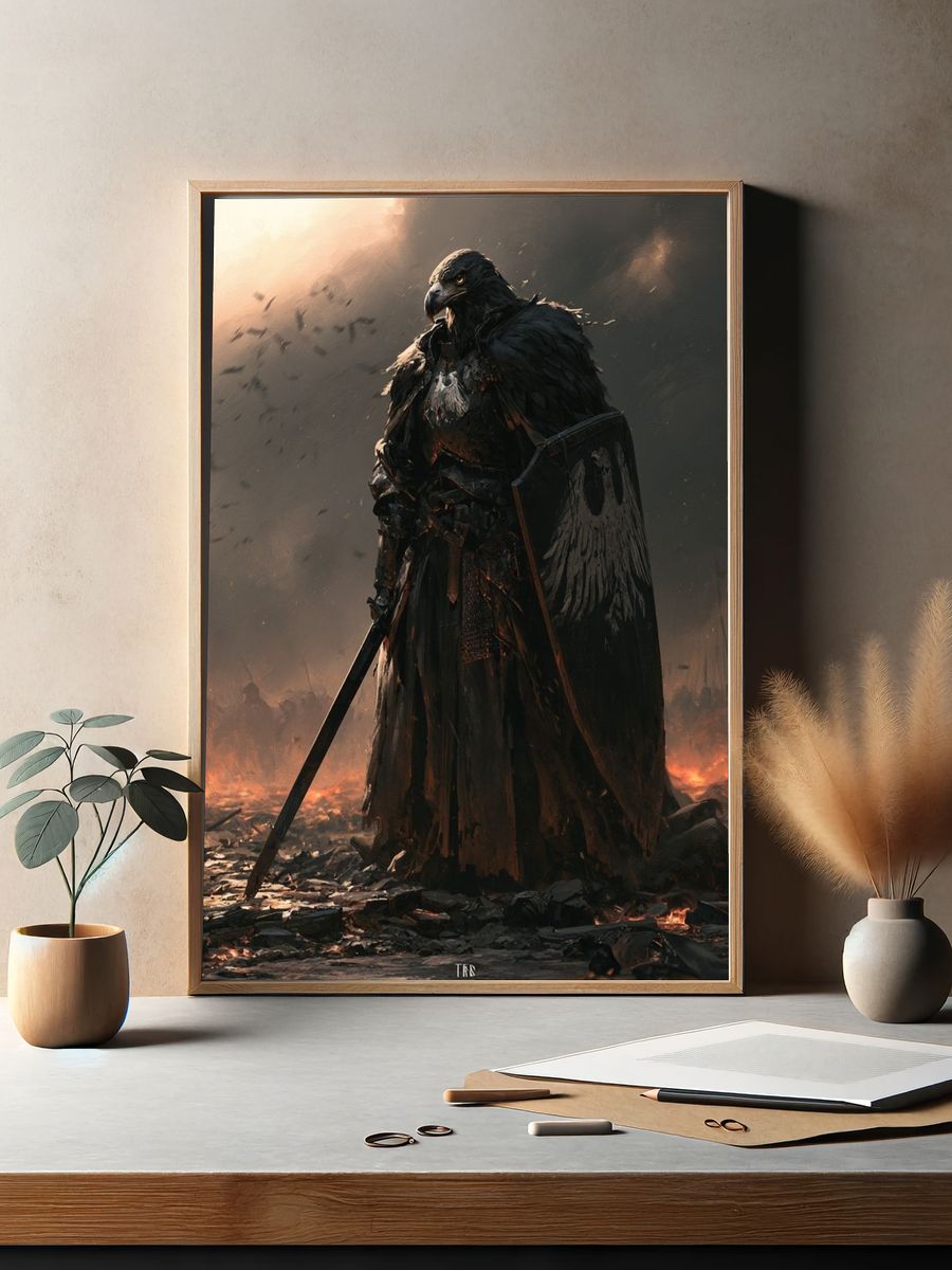 Warrior Eagle Fantasy Poster. — room view 2
