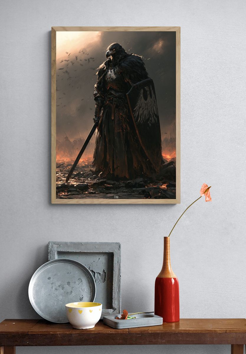 Warrior Eagle Fantasy Poster. — room view 3