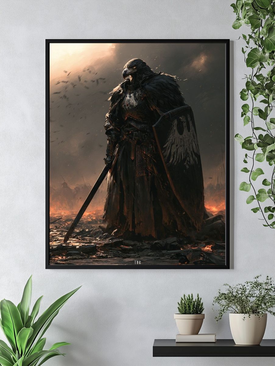 Warrior Eagle Fantasy Poster. — room view 4