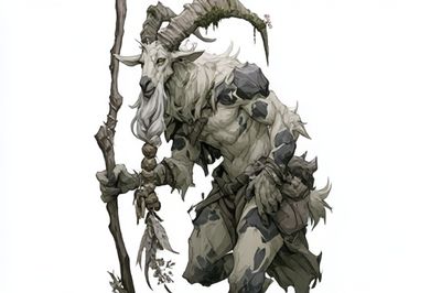 Forest Goat Shaman Illustration Poster.