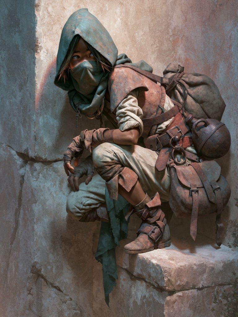 Masked Desert Scout Illustration Poster. poster detail