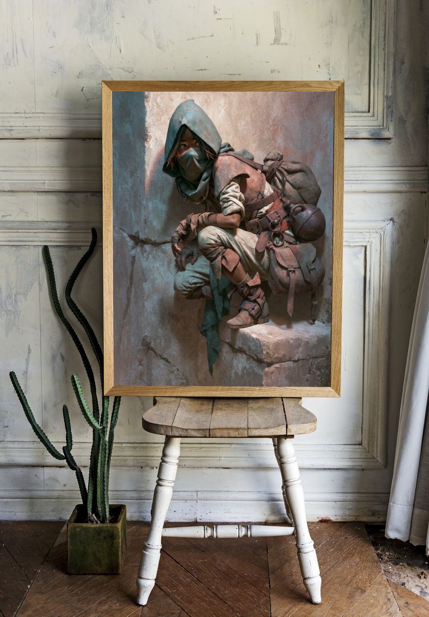 Masked Desert Scout Illustration Poster. room preview