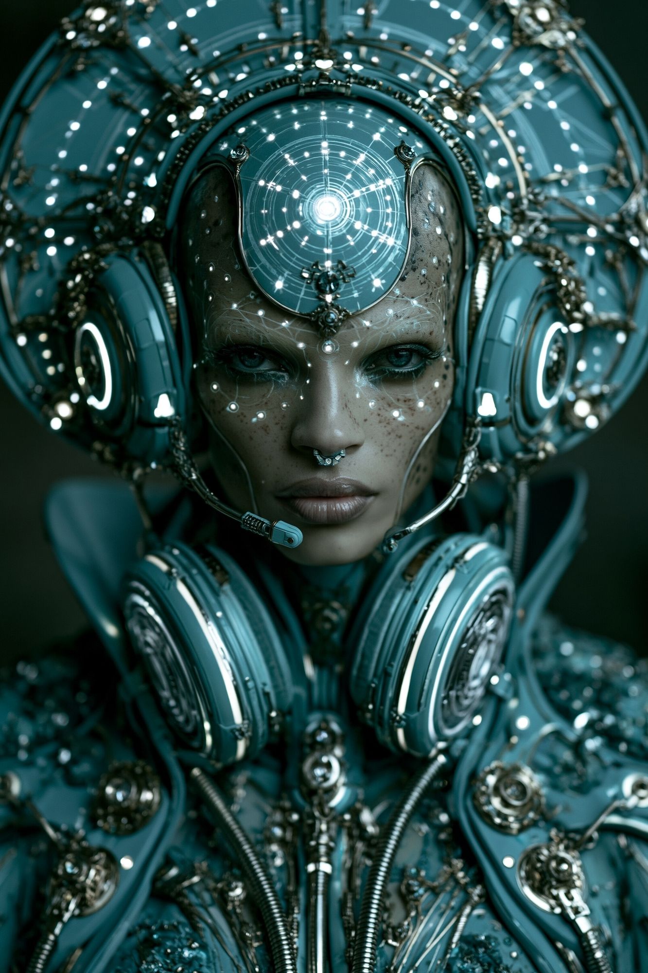 Cybernetic Oracle Portrait Print. poster detail