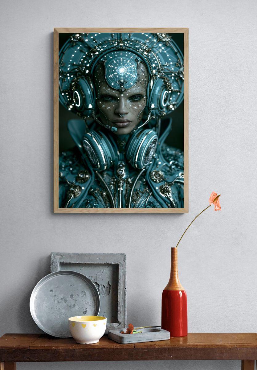 Cybernetic Oracle Portrait Print. — room view 3