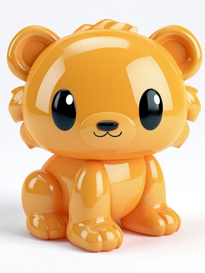 Cute Orange Bear Illustration Poster.