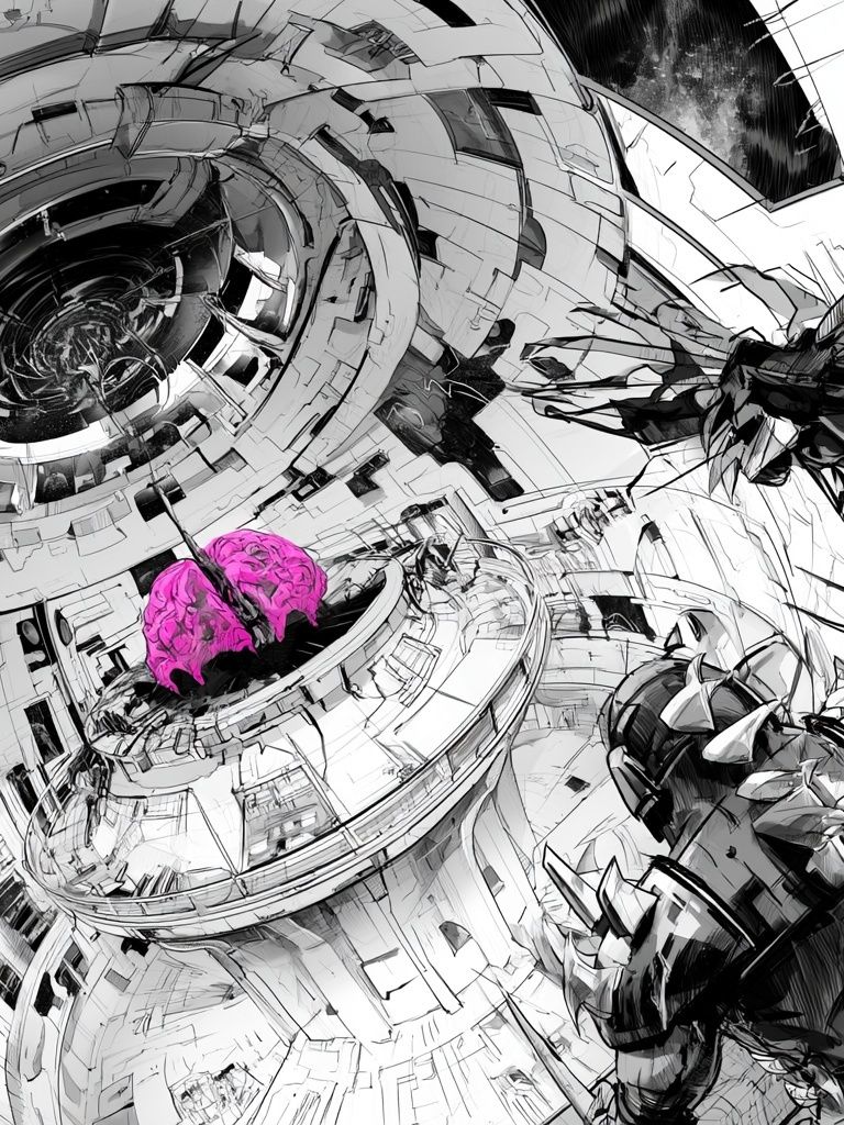 Futuristic Brain Core Illustration Poster. poster detail