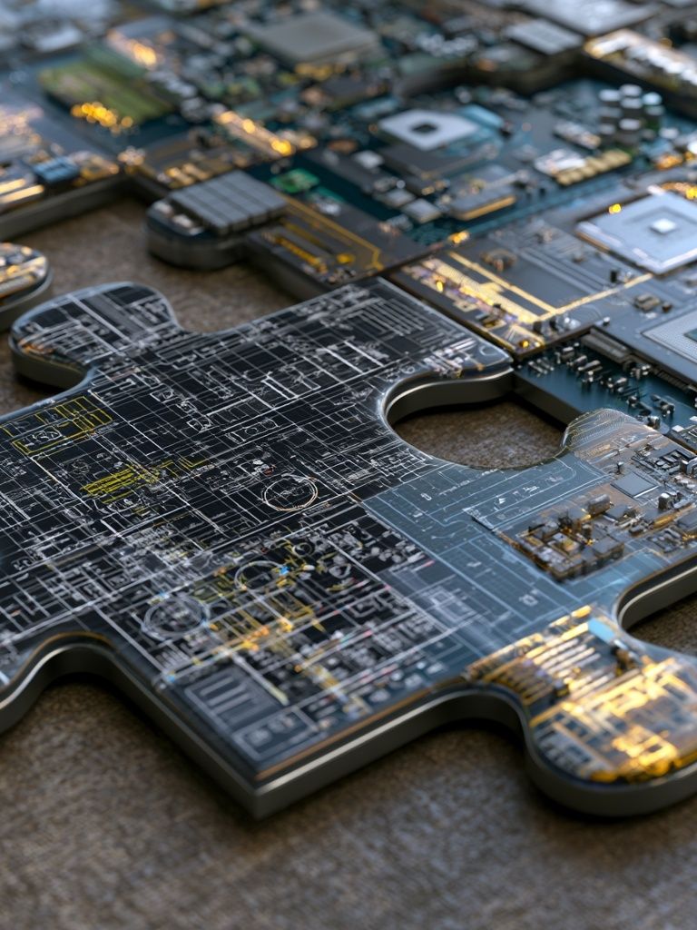 Circuit Puzzle Digital Art Poster. poster — illustration art
