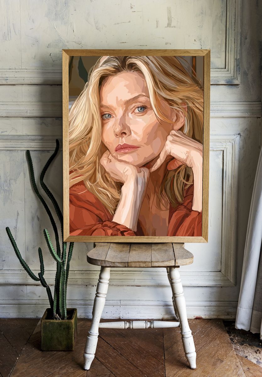 Blonde Portrait Illustration Poster. — room view 1
