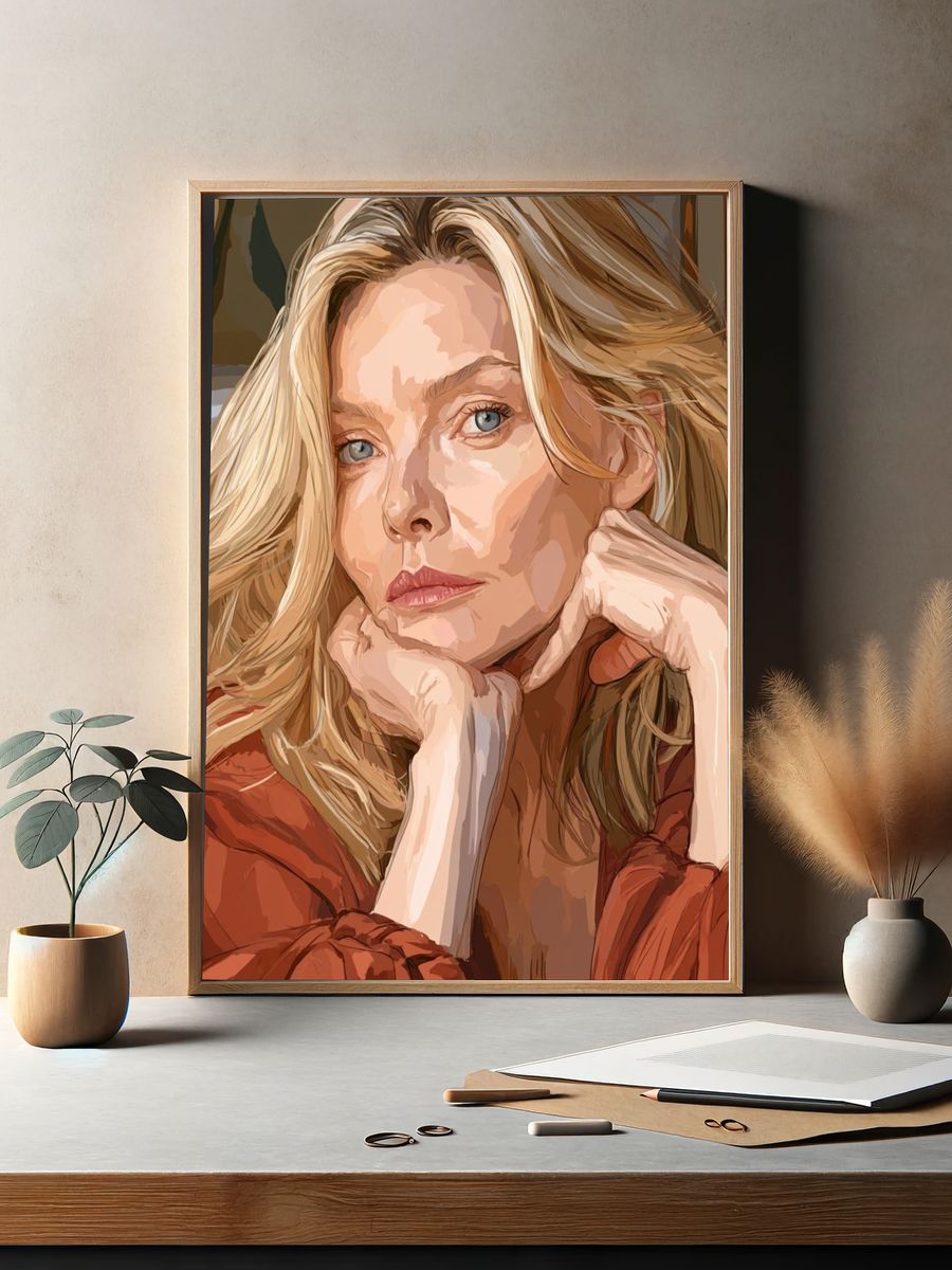Blonde Portrait Illustration Poster. — room view 2