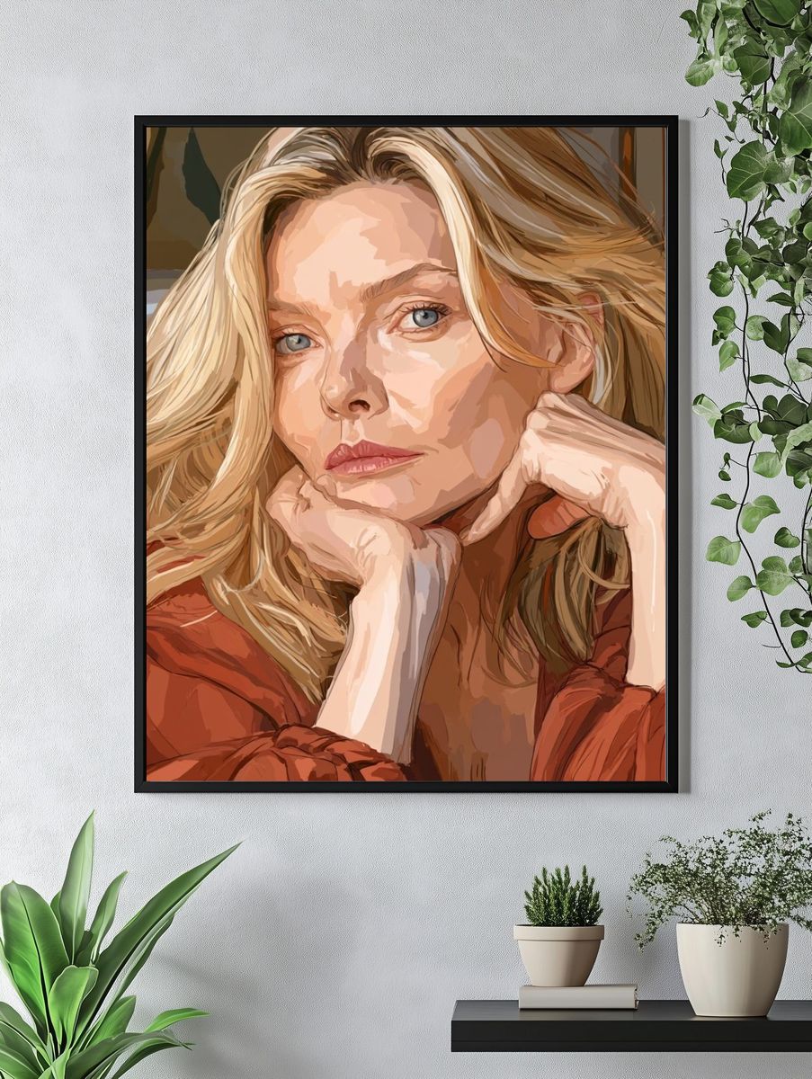 Blonde Portrait Illustration Poster. — room view 4