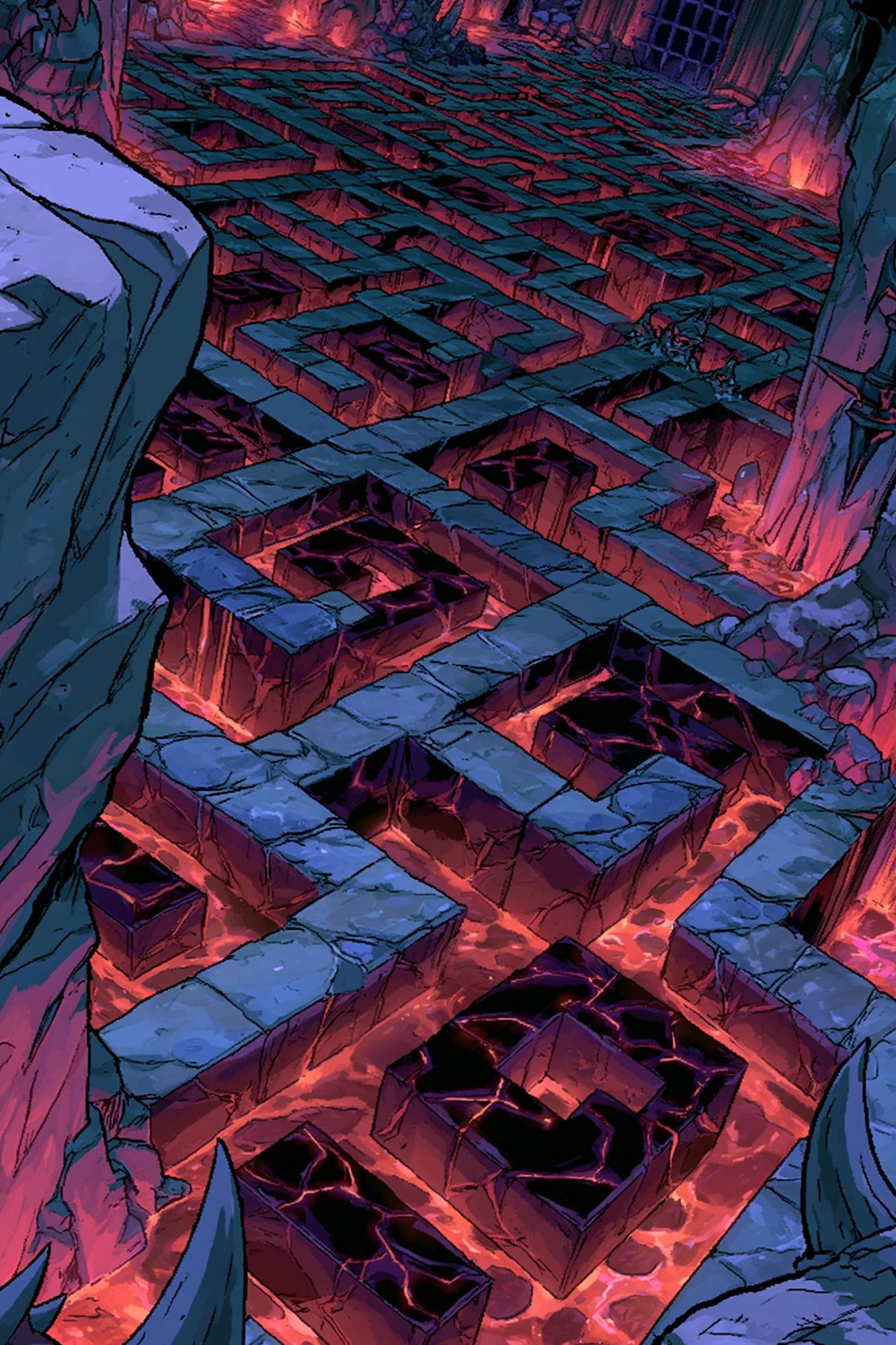 Infernal Maze Fantasy Illustration Poster. poster — illustration art