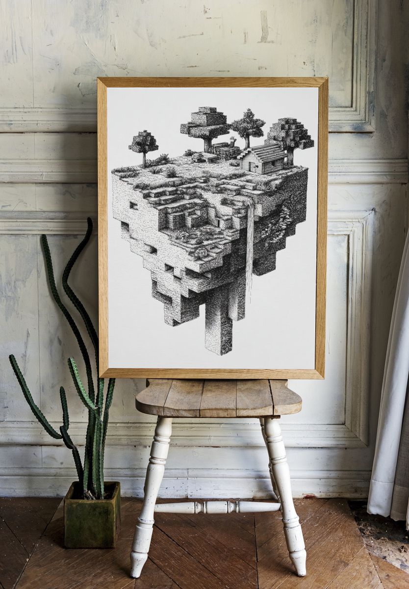Floating Island Ink Print room preview