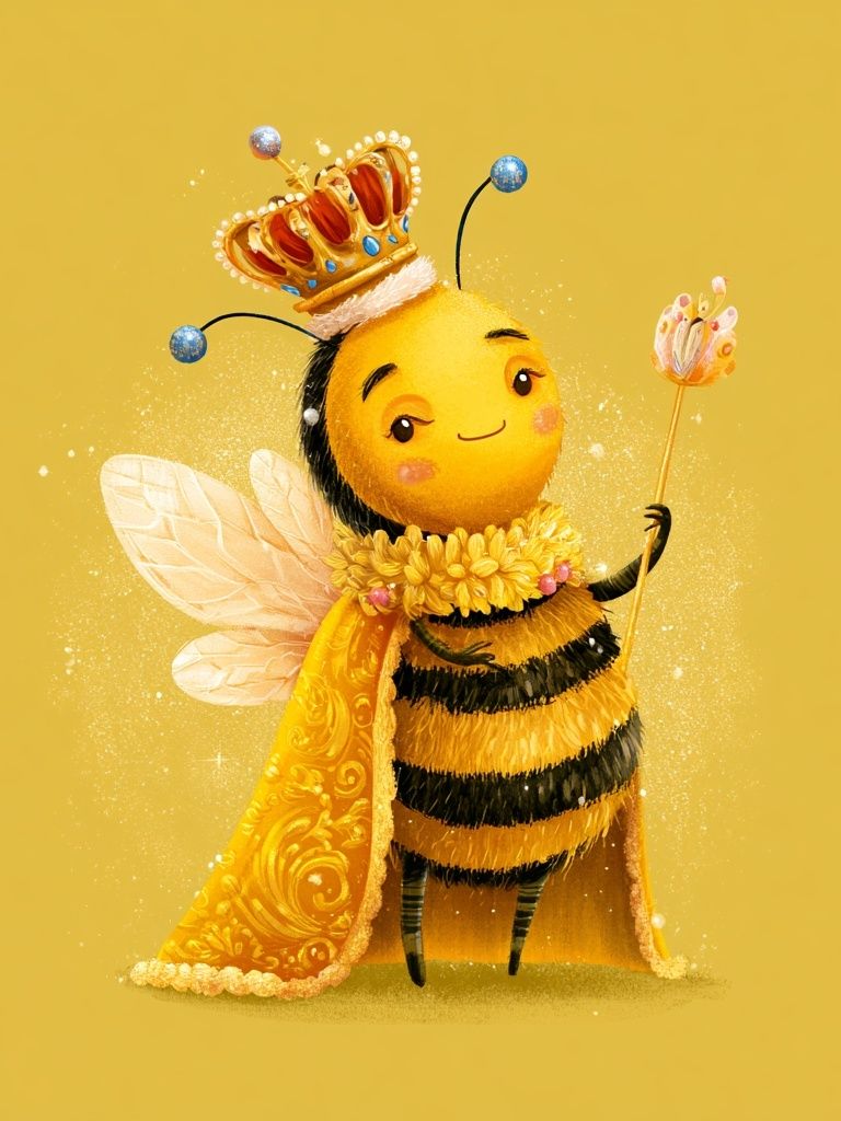 Royal Bee Illustration Poster. poster — illustration art