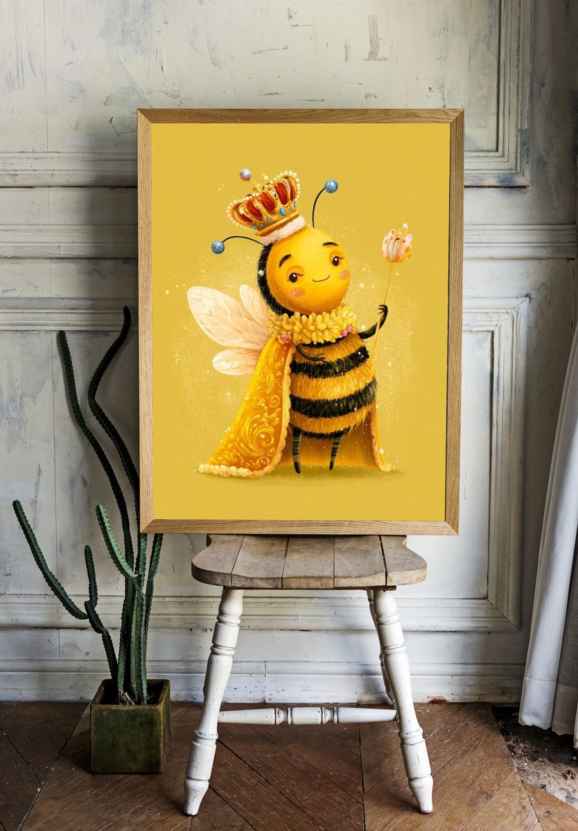 Royal Bee Illustration Poster. — room view 1