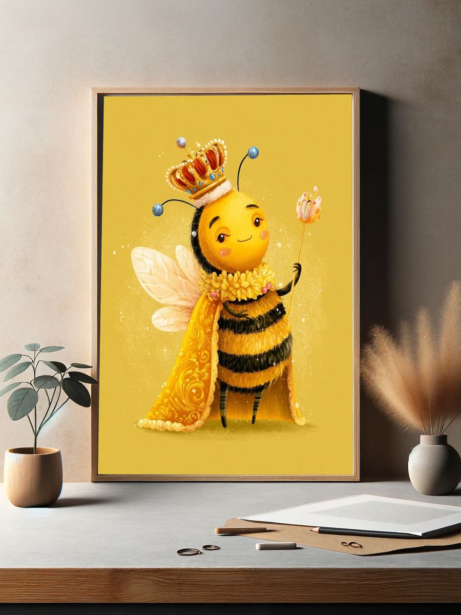 Royal Bee Illustration Poster. — room view 2