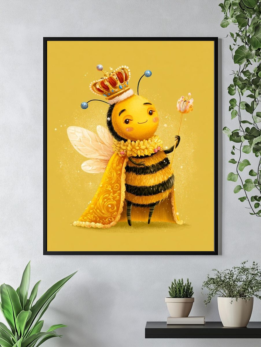 Royal Bee Illustration Poster. — room view 4