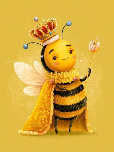 Royal Bee Illustration Poster. poster