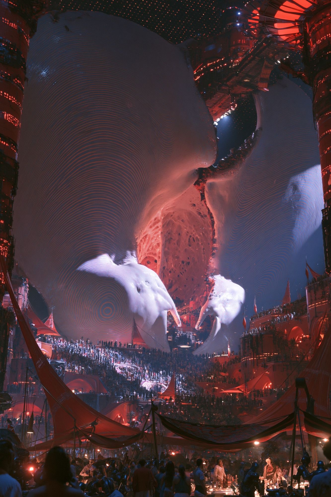 Surreal Neon Cityscape Print. poster detail