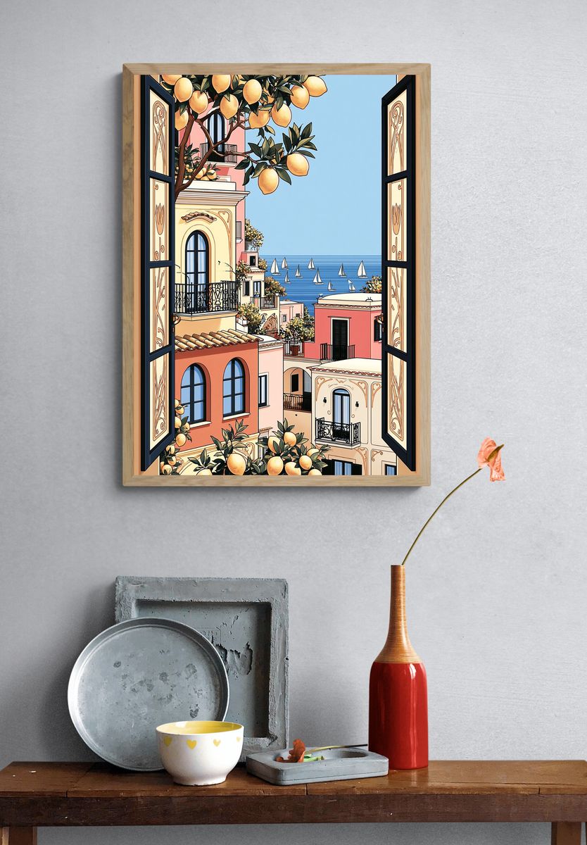Amalfi Coast Lemon View Print. — room view 3