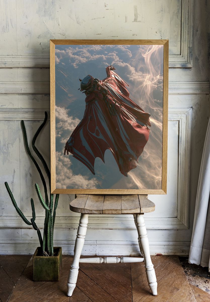 Skyborne Mecha Figure Poster. room preview