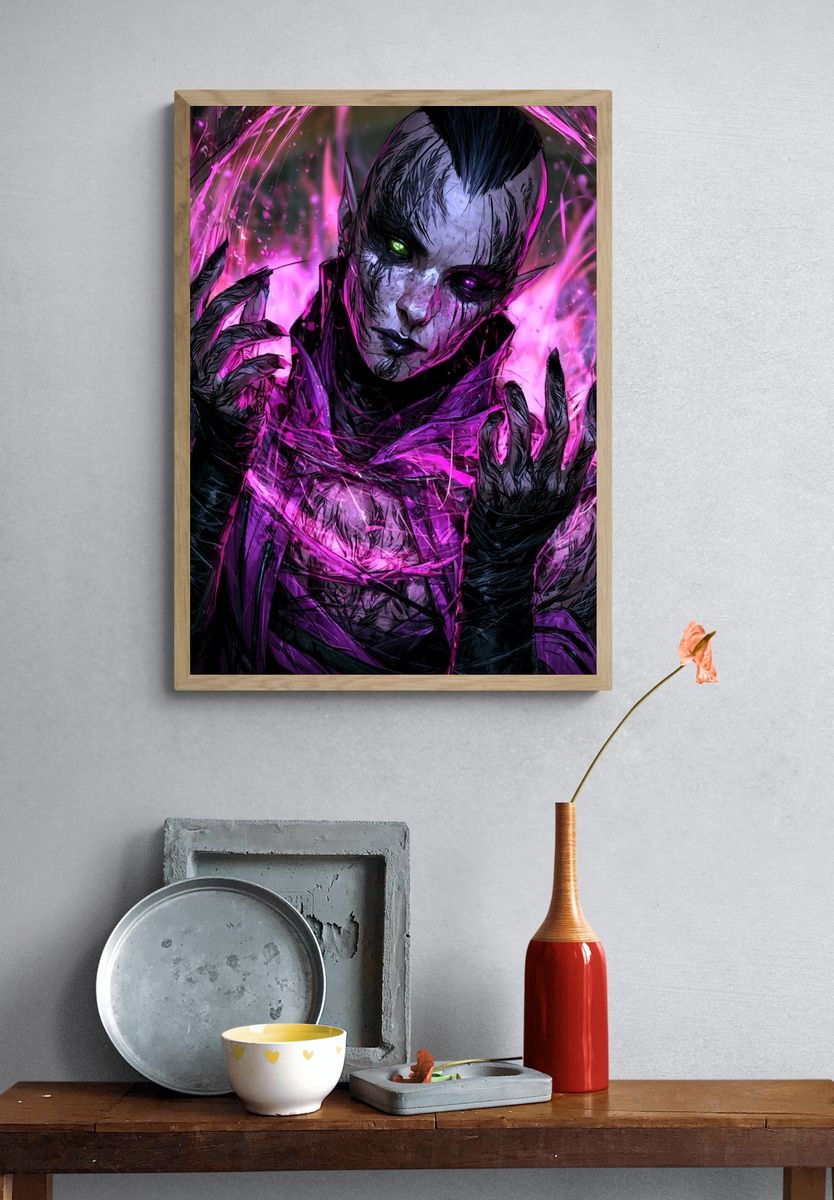 Dark Sorcerer Digital Art Poster. — room view 3