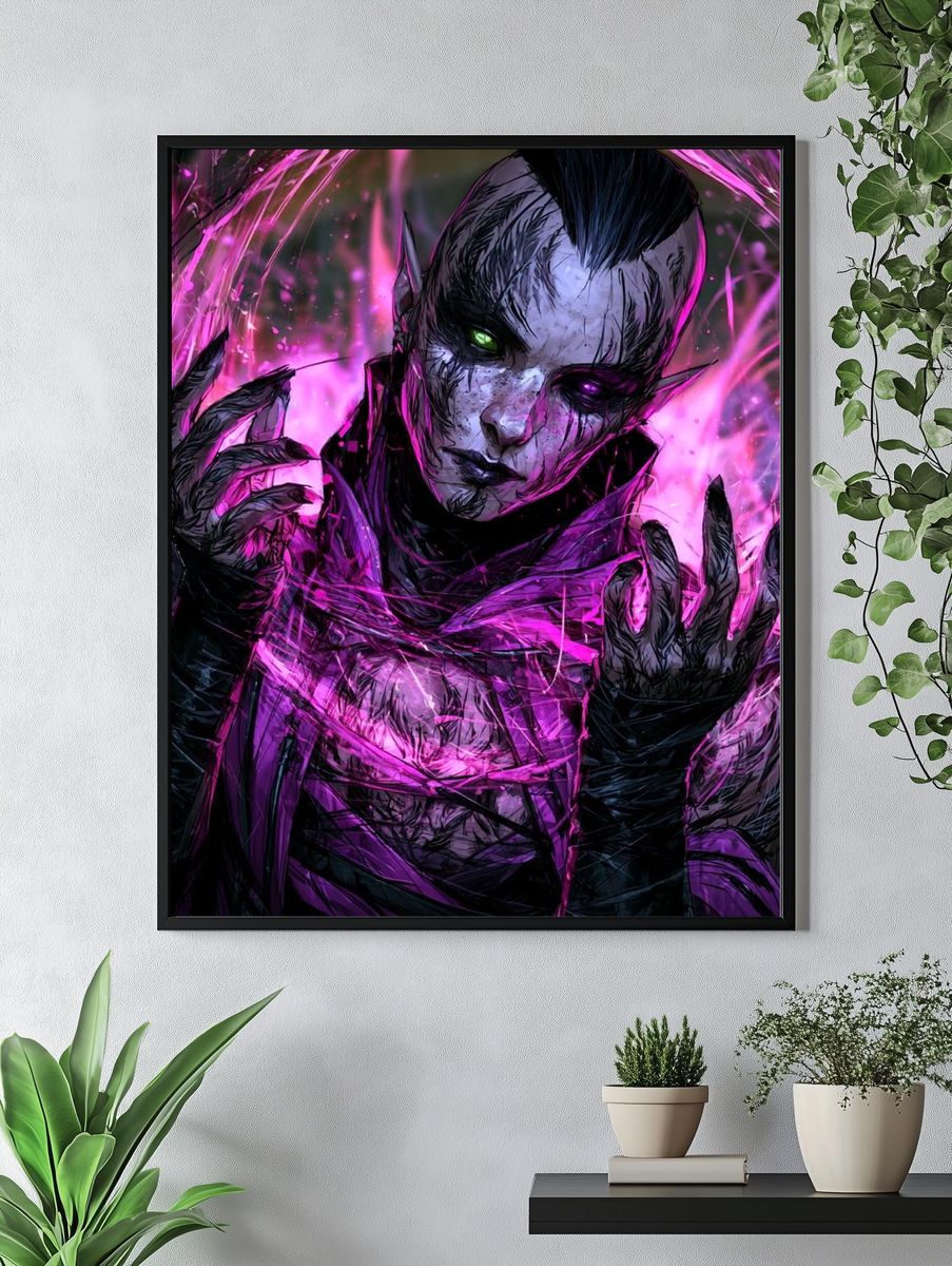 Dark Sorcerer Digital Art Poster. — room view 4