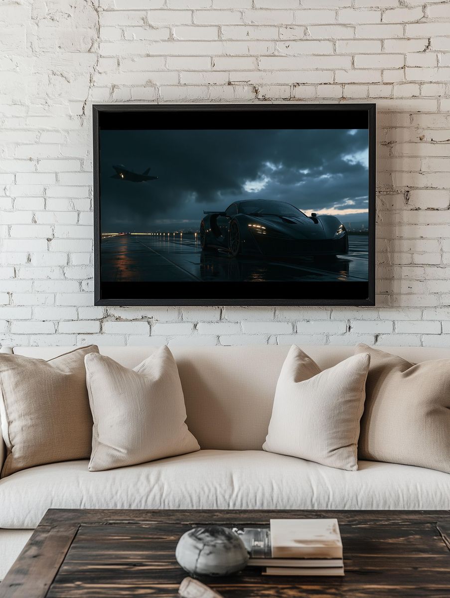 Stealth Supercar Runway Poster. room preview