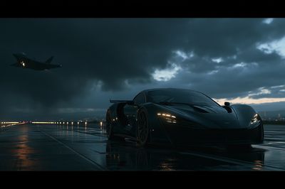 Stealth Supercar Runway Poster.
