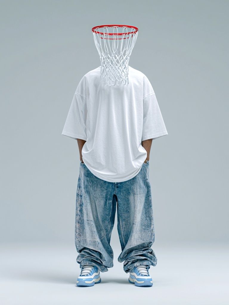 Basketball Hoop Head Fashion Poster. poster detail
