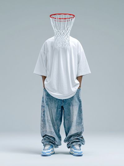 Basketball Hoop Head Fashion Poster.