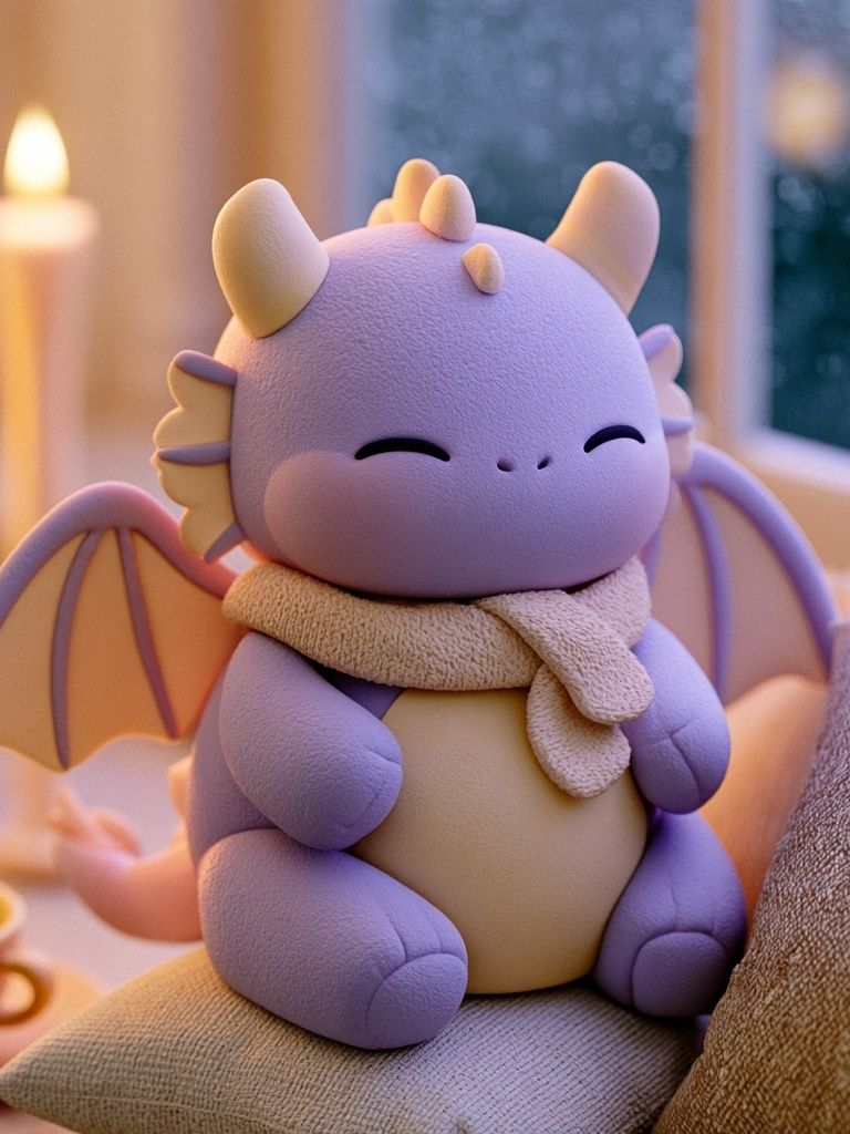 Cute Baby Dragon Illustration Poster. poster detail