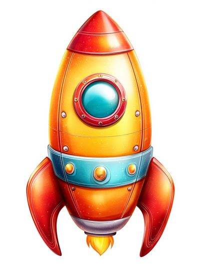 Retro Rocket Ship Illustration Poster. poster print