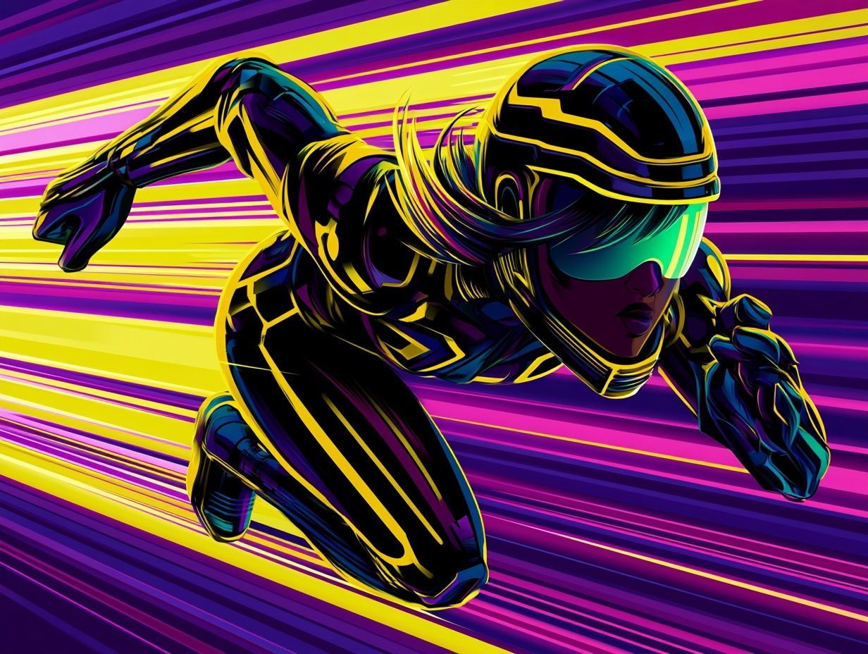 Neon Speed Runner Illustration Poster. poster — illustration art