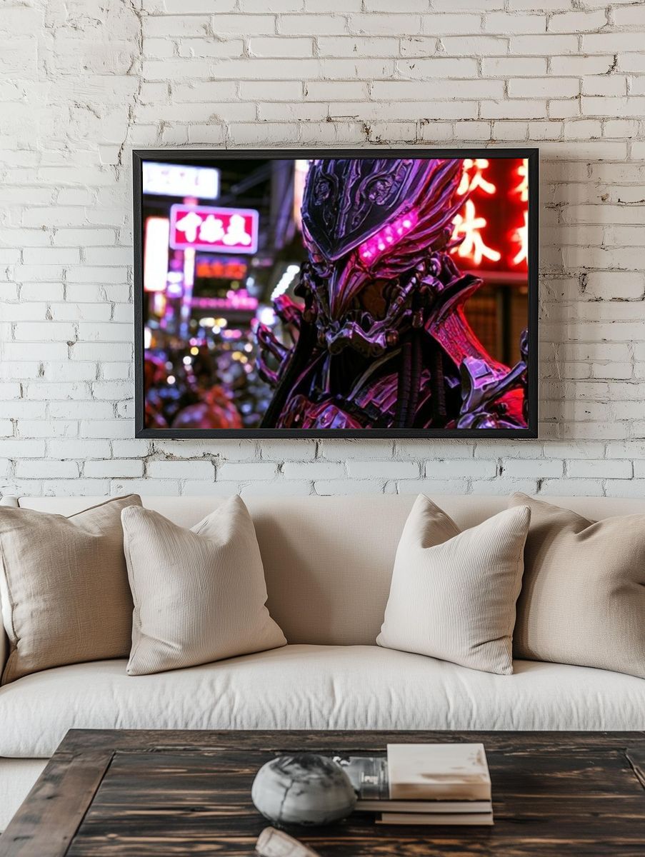 Cyberpunk Alien Portrait Poster. room preview