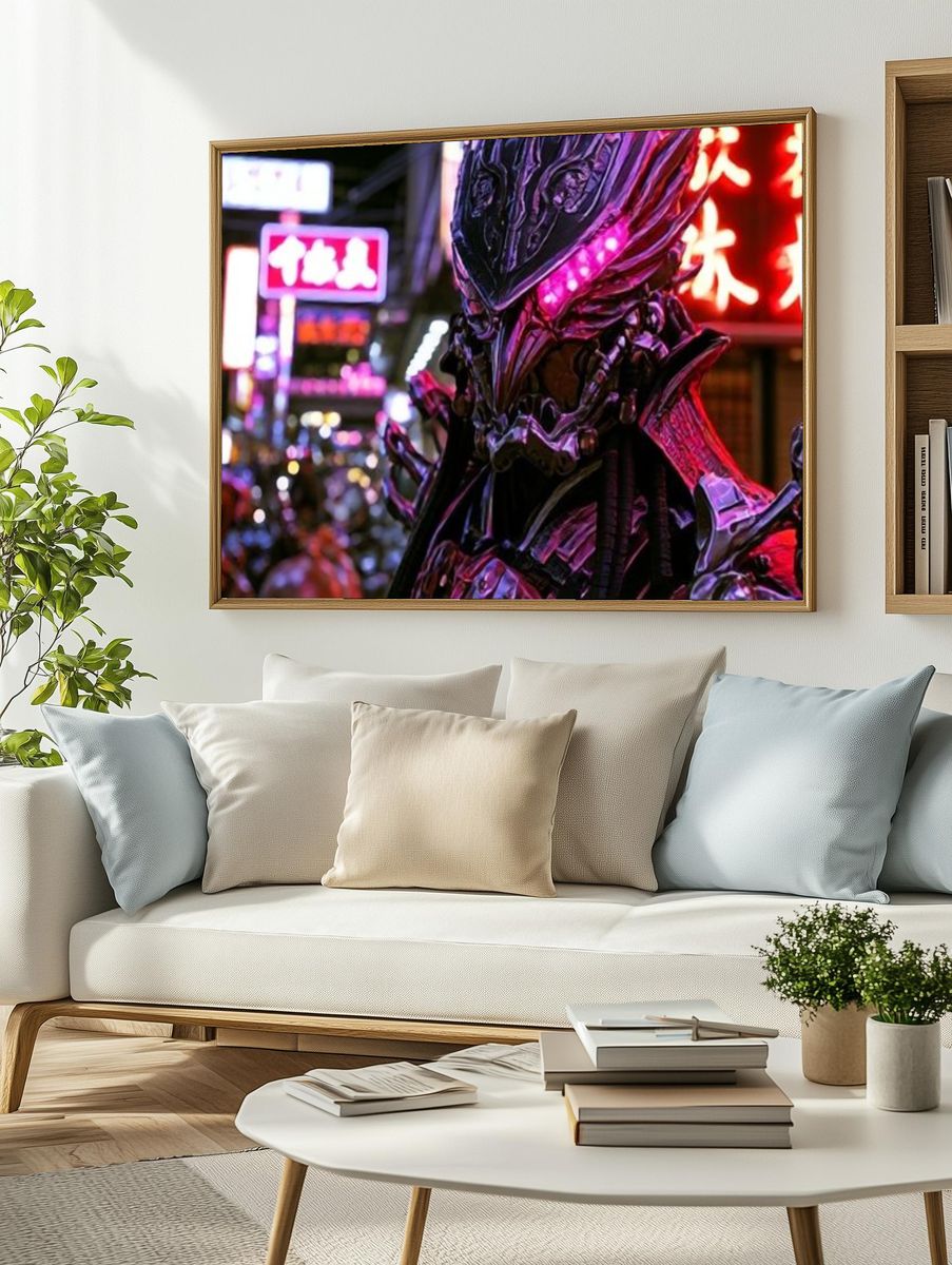 Cyberpunk Alien Portrait Poster. — room view 2