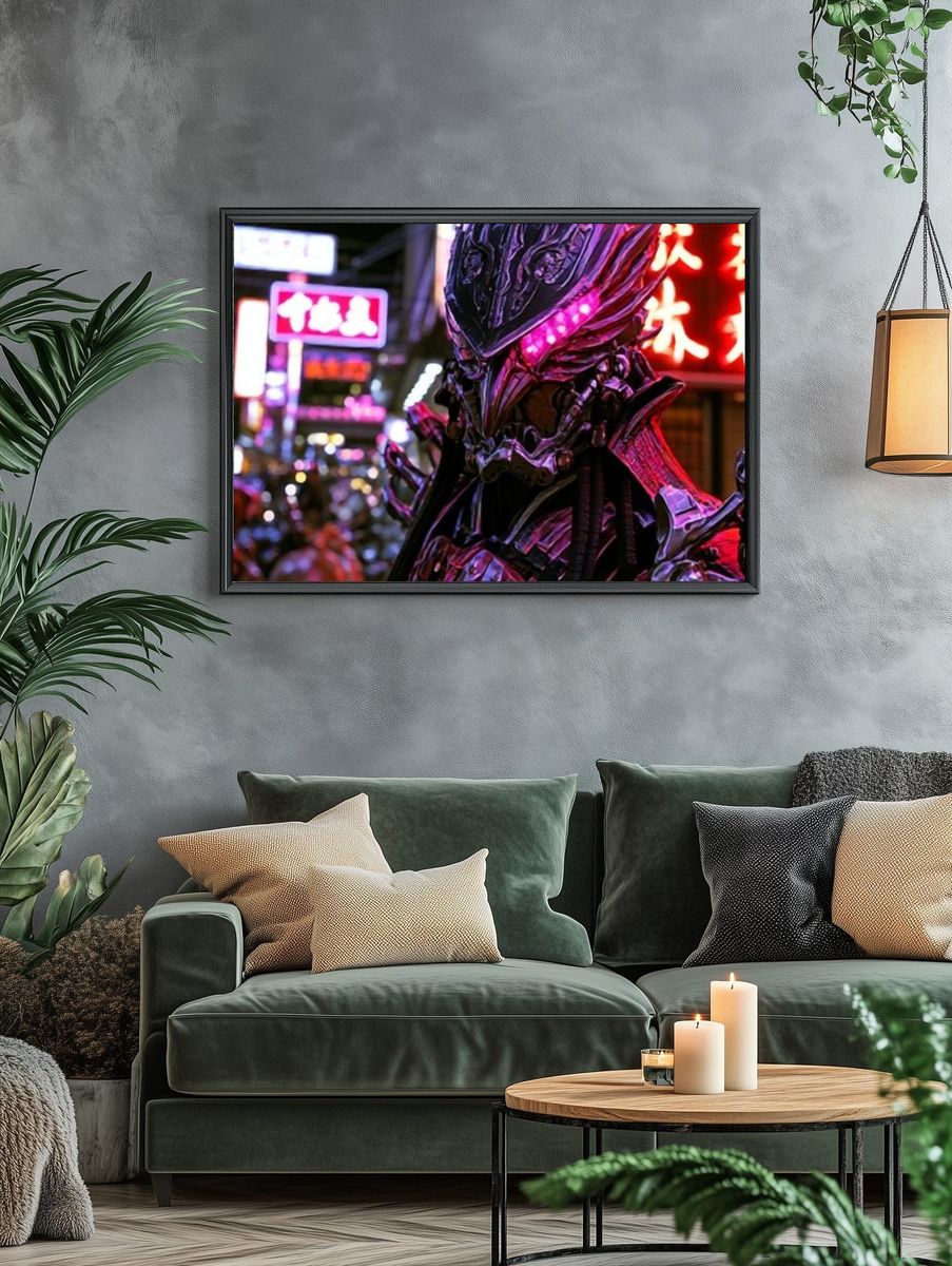 Cyberpunk Alien Portrait Poster. — room view 4