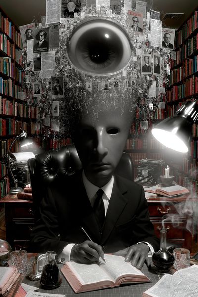 Surreal Library Eye Portrait Poster.