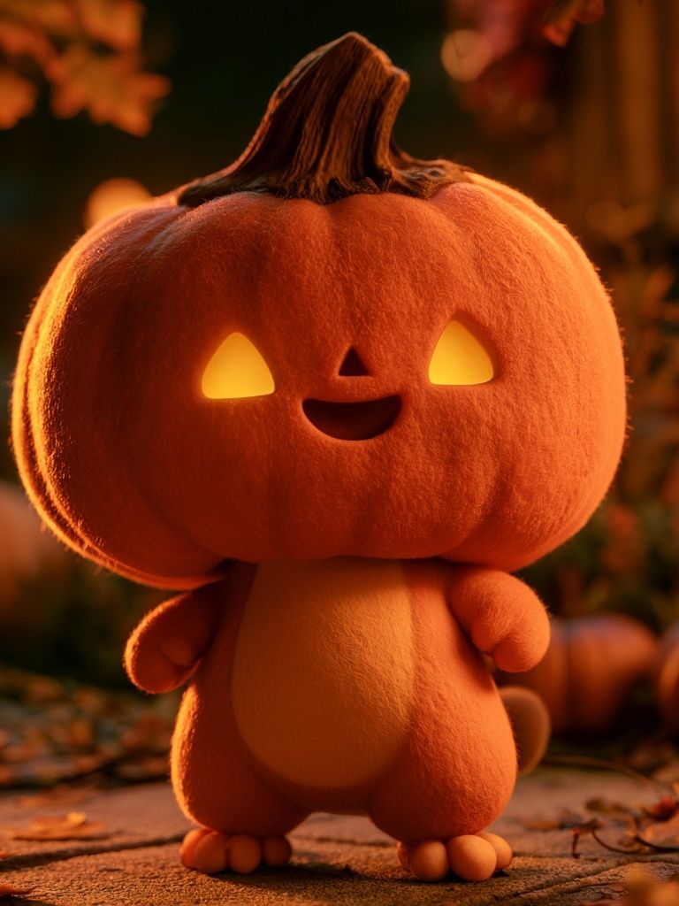 Cute Pumpkin Character Illustration Poster. poster — illustration art