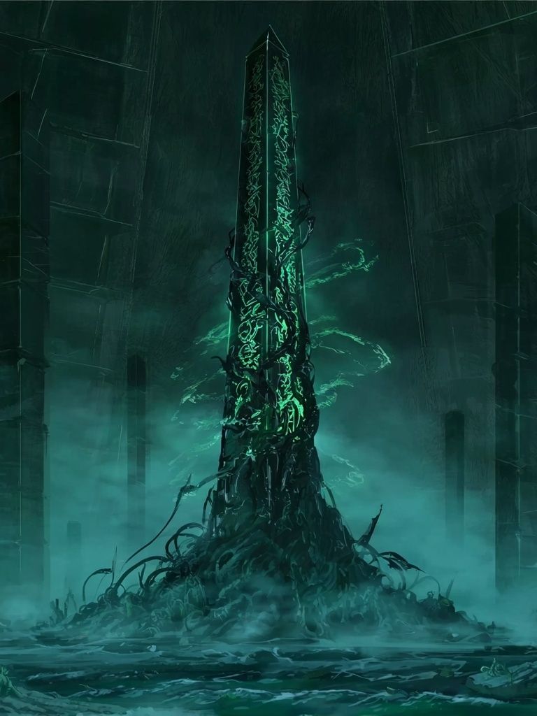 Mystic Obelisk Digital Art Poster. poster — illustration art