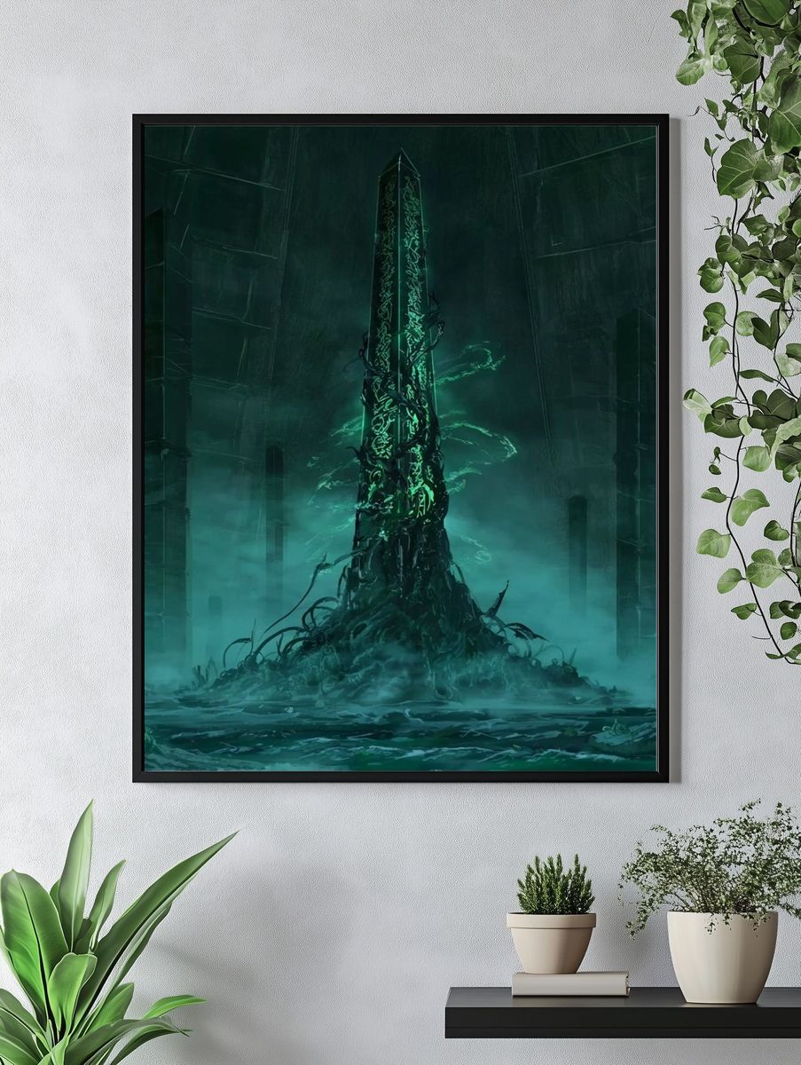 Mystic Obelisk Digital Art Poster. — room view 4