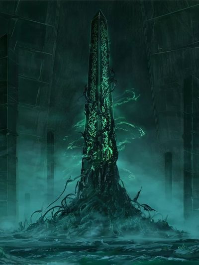 Mystic Obelisk Digital Art Poster.