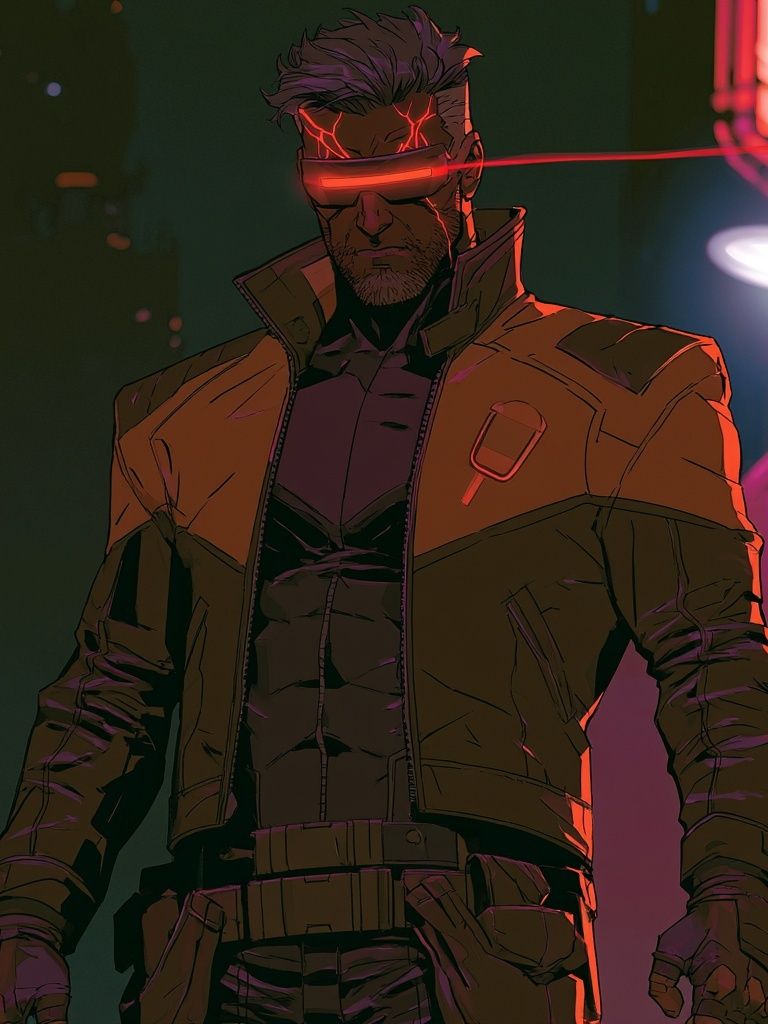 Cyberpunk Hero Portrait Poster. poster detail