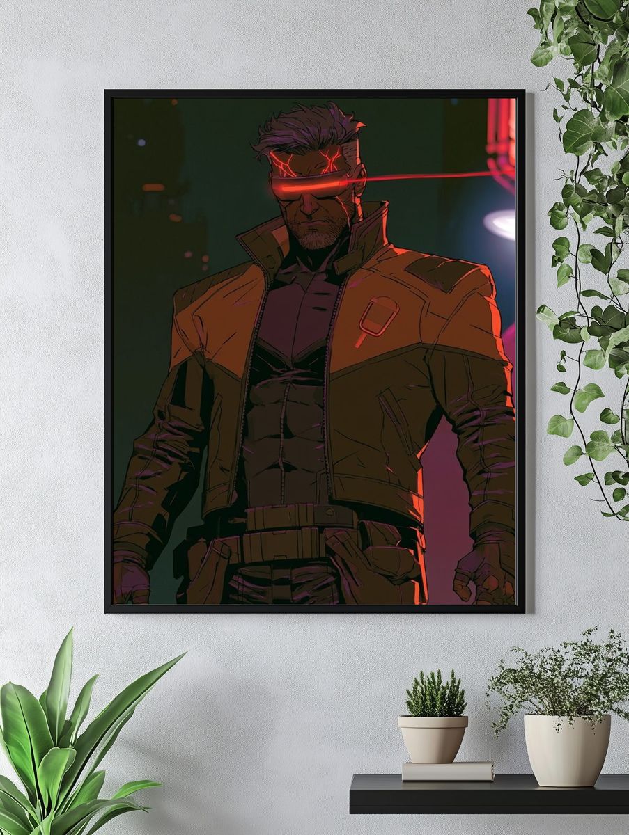 Cyberpunk Hero Portrait Poster. — room view 4