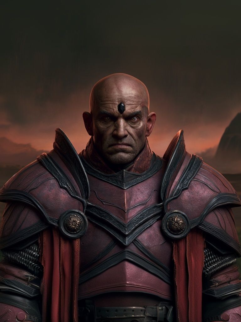 Dark Fantasy Warrior Portrait Print. poster — illustration art