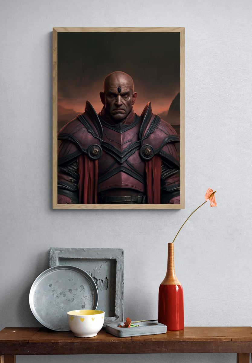 Dark Fantasy Warrior Portrait Print. — room view 3