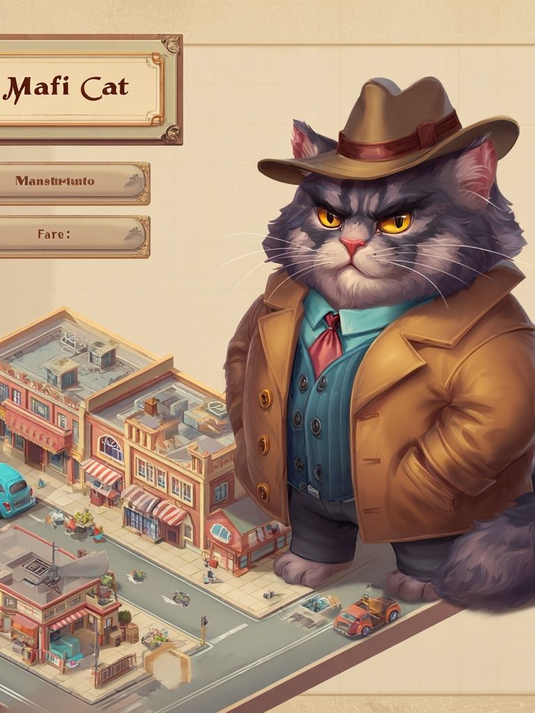 Mafi Cat Detective Illustration Poster. poster — illustration art