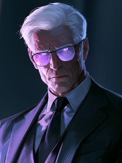 White-Haired Noir Portrait Poster. poster