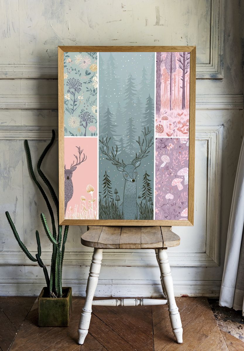 Whimsical Forest Illustration Poster. room preview